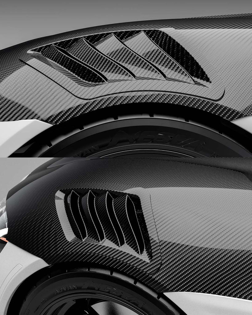 Sayber Designs FLOW7 Carbon Hood Louvers Toyota GR Supra 2020+Sayber Designs THERMAL7 Carbon Hood Louvers GR Supra