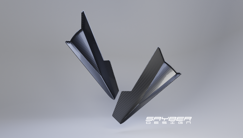 Sayber Design Carbon Fiber 3D Splitter Endplates